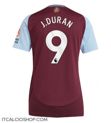 Aston Villa Jhon Duran #9 Prima Maglia Femmina 2024-25 Manica Corta